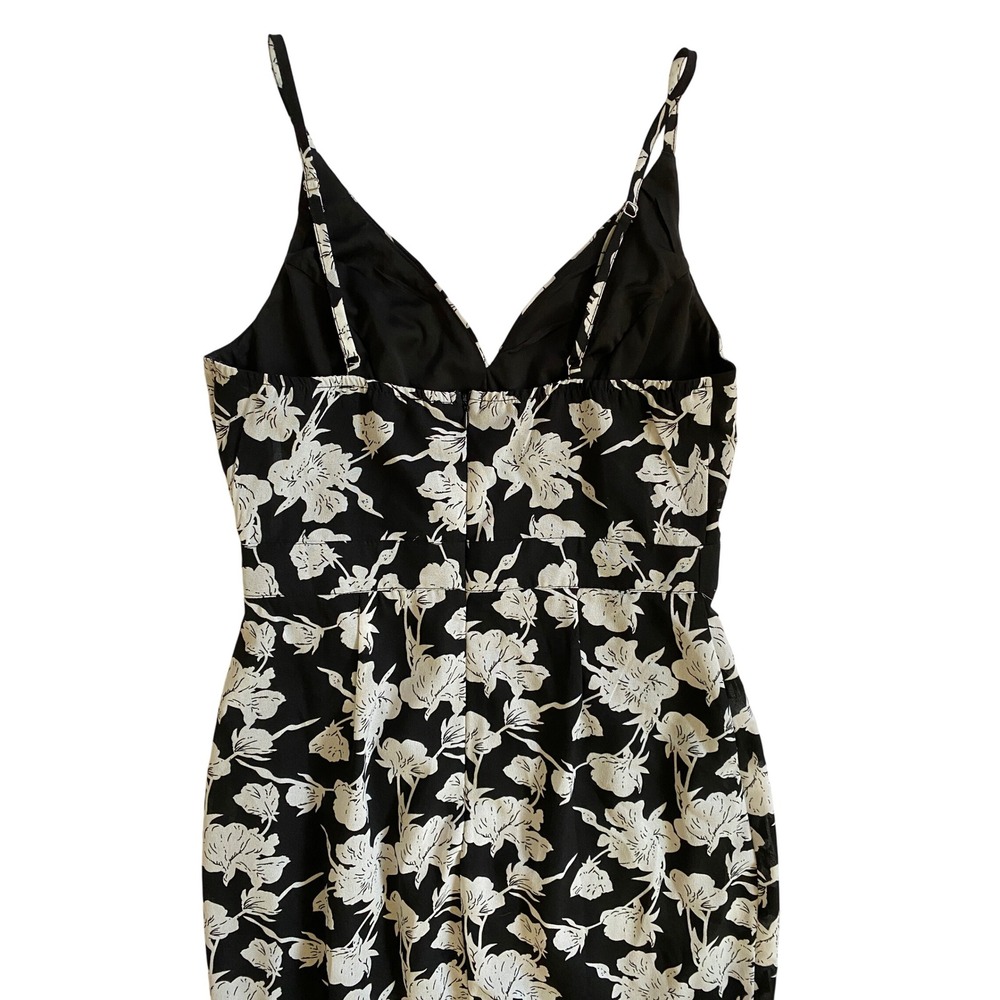 LULUS Women's Darling Daylily White & Black Floral Print High-Low Maxi Dress XS - Picture 3 of 11